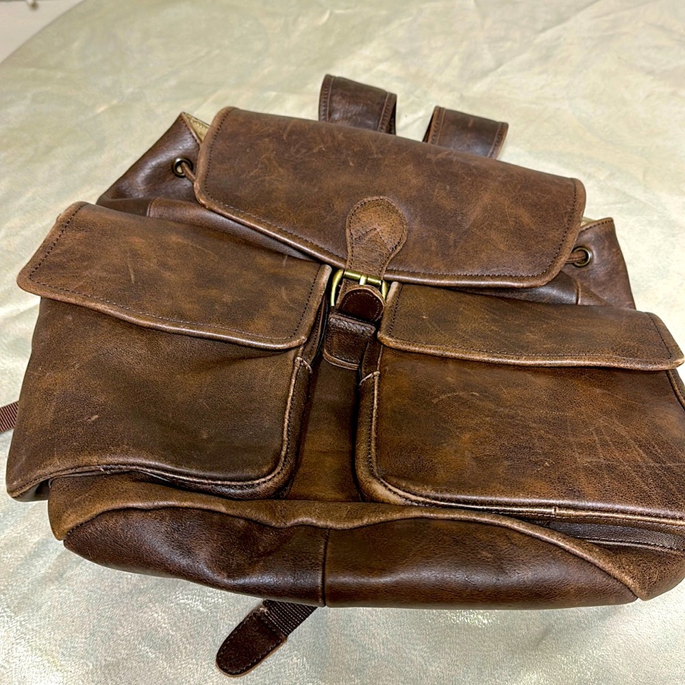 LL Bean leather backpack